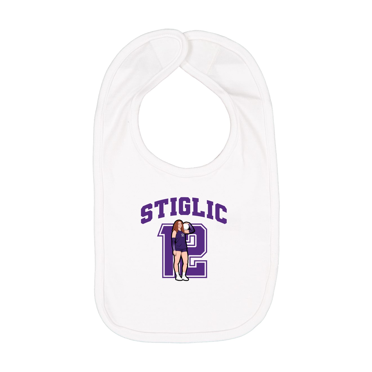Infant Bib — Number in White