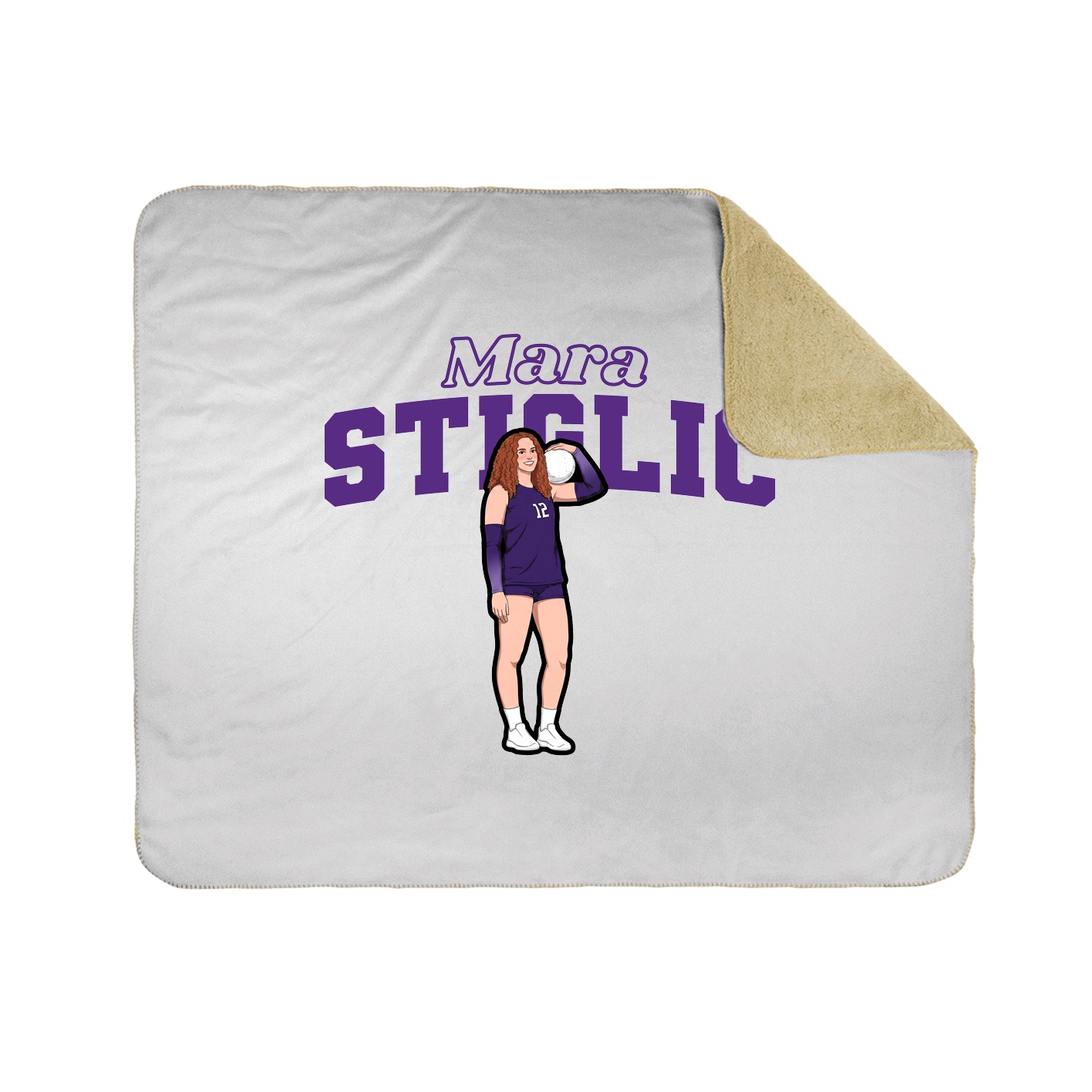 Throw Blanket — Name Arch in White