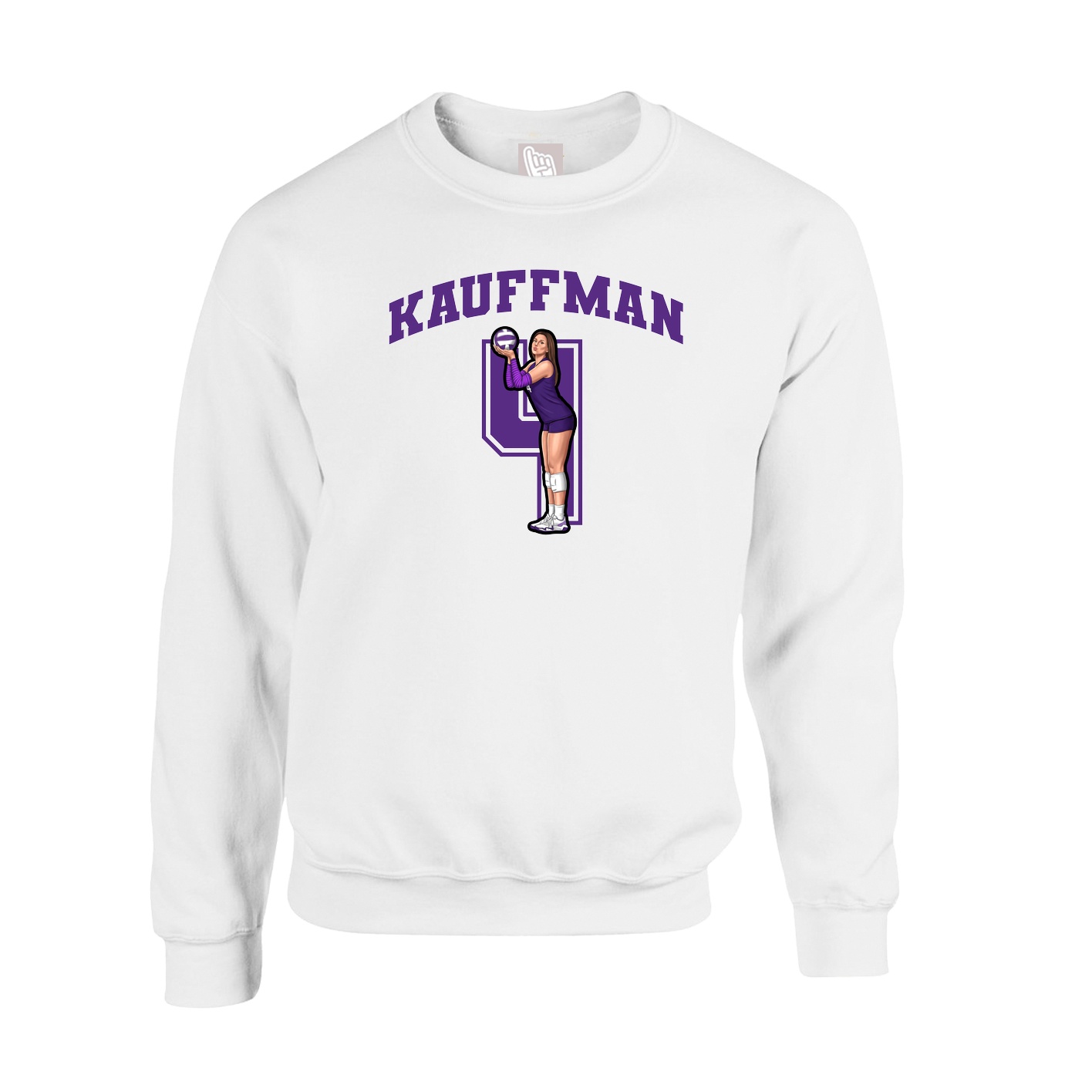 Fleece Crew — Number in White
