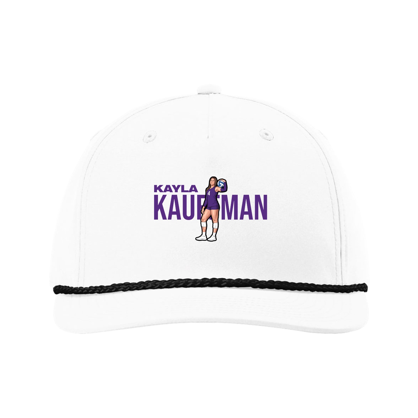 Five-Panel Classic Rope Cap — Player Name in White