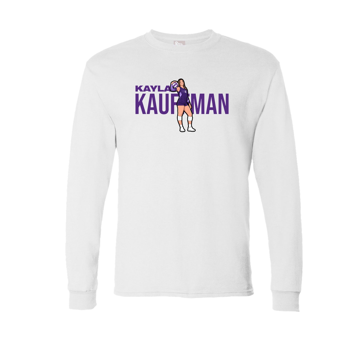 Long Sleeve Tee — Player Name in White