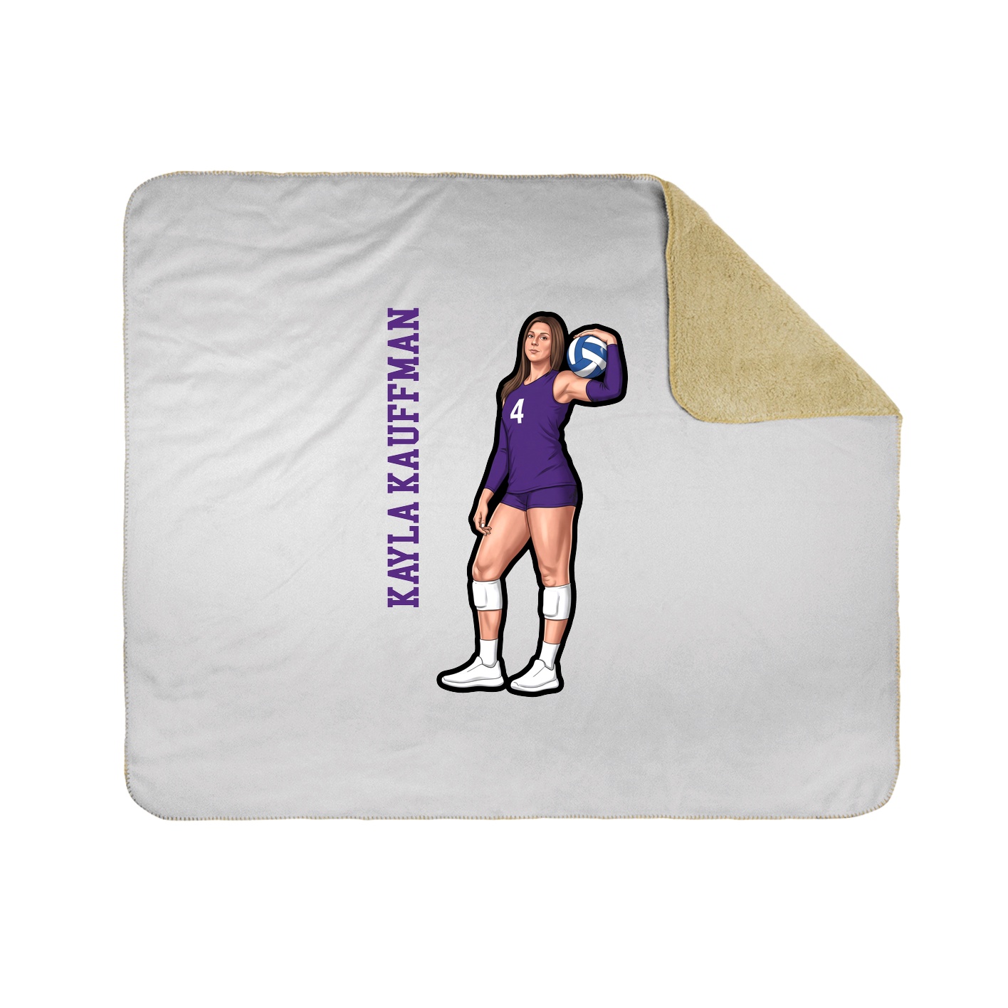 Throw Blanket — Name Vertical in White