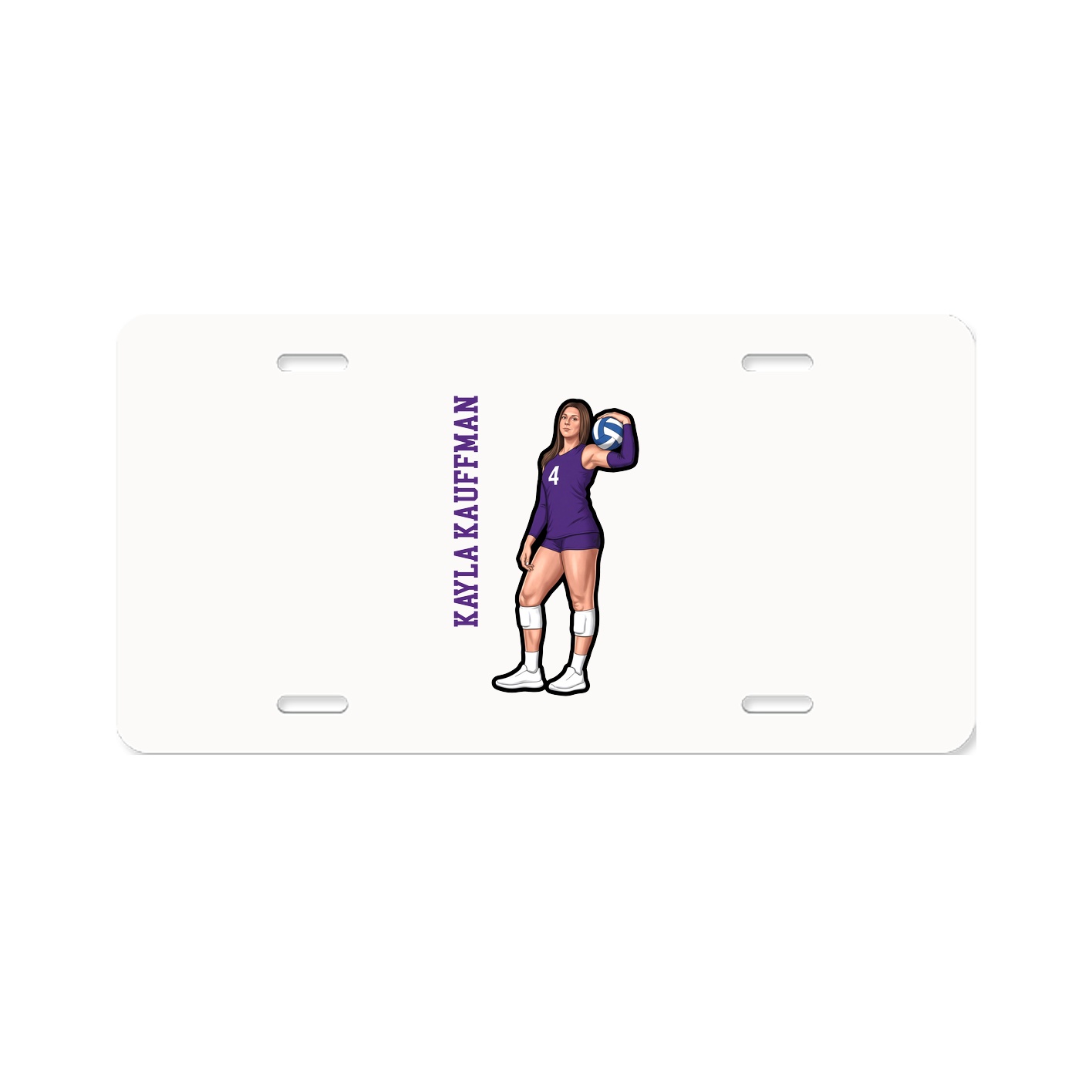 License Plate — Name Vertical in Classic