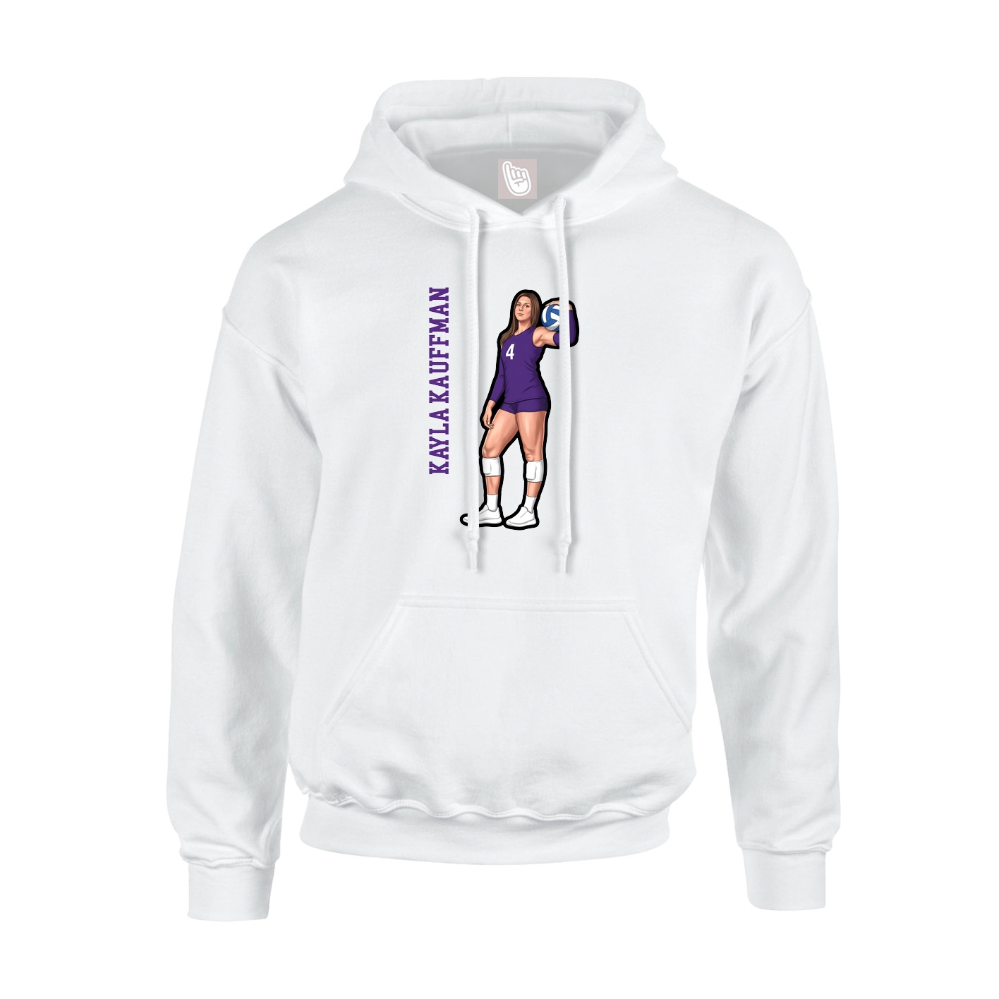 Hoodie — Name Vertical in White