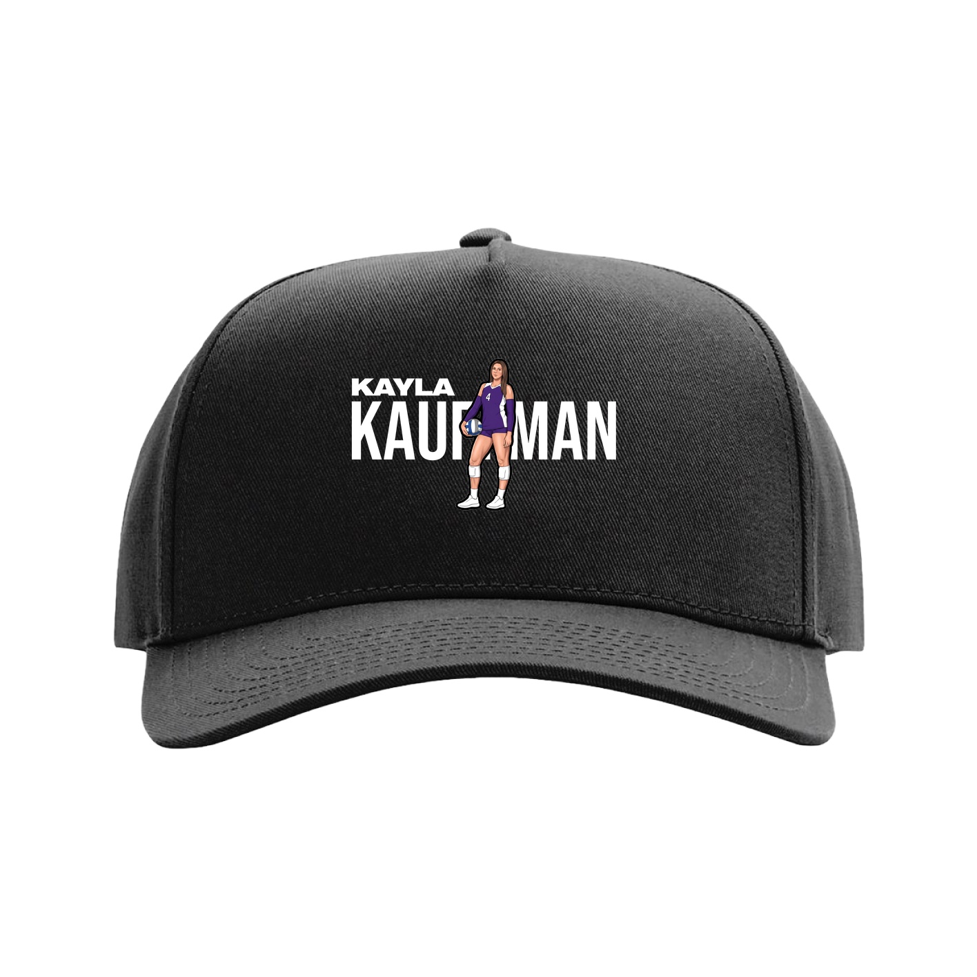 Full Fabric Five-Panel Champ Cap — Player Name in Black