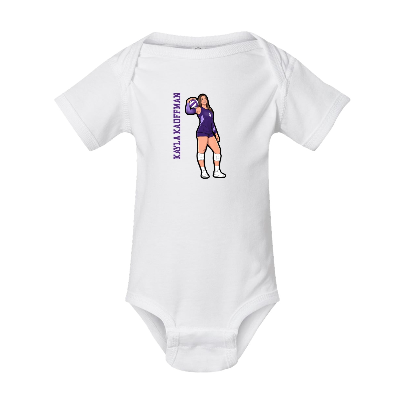 Baby Onesie — Name Vertical in White