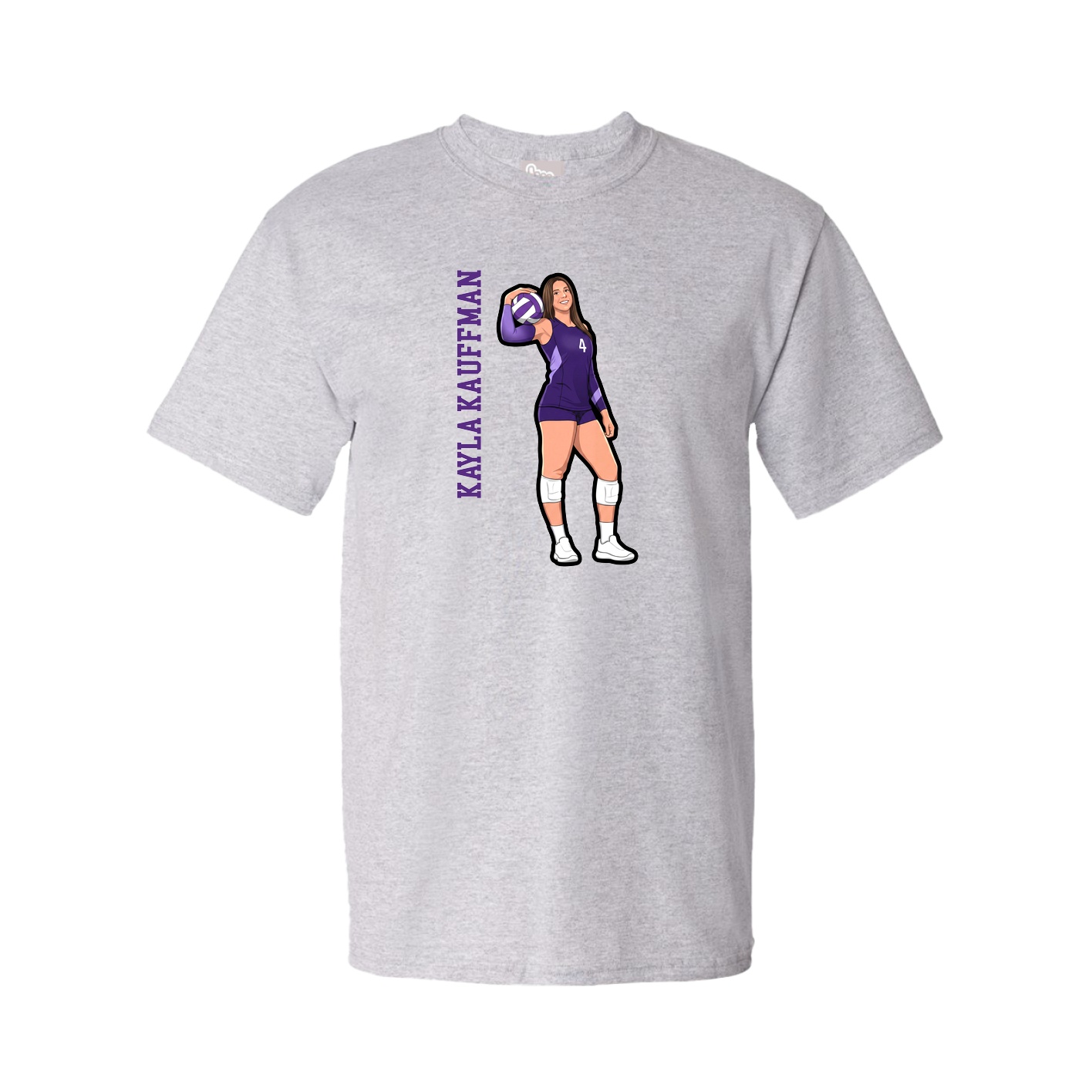 Tee — Name Vertical in Grey