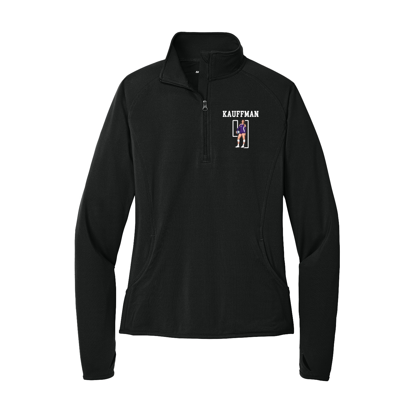 Women's Q-Zip Pullover — Shirsey in Black