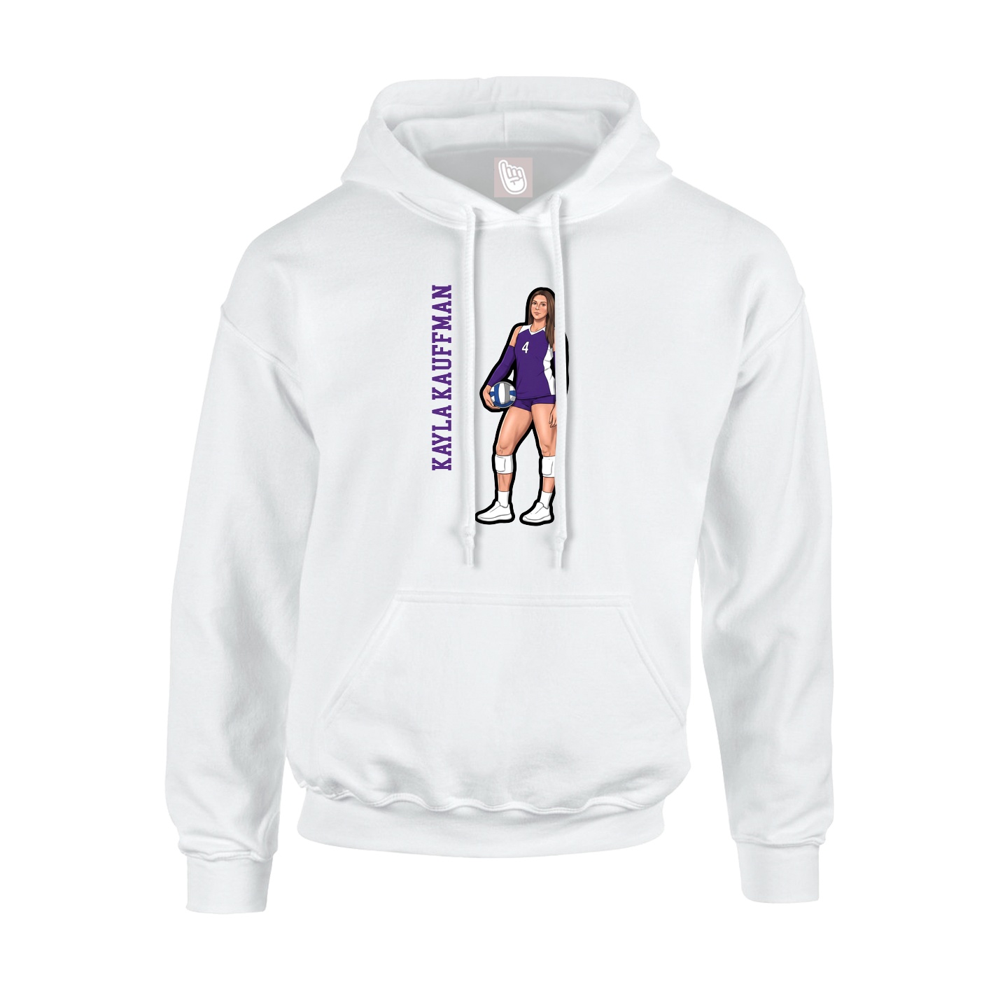 Youth Hoodie — Name Vertical in White