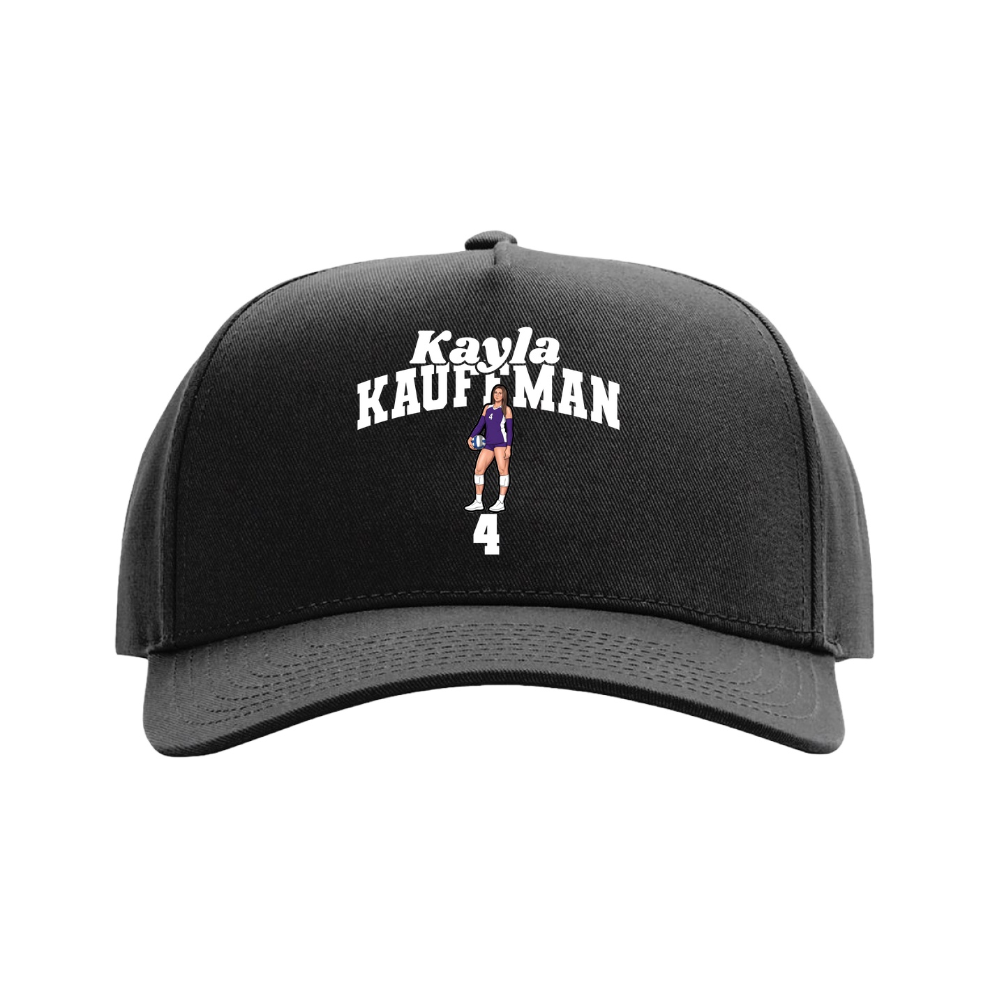 Full Fabric Five-Panel Champ Cap — Signature Arch in Black