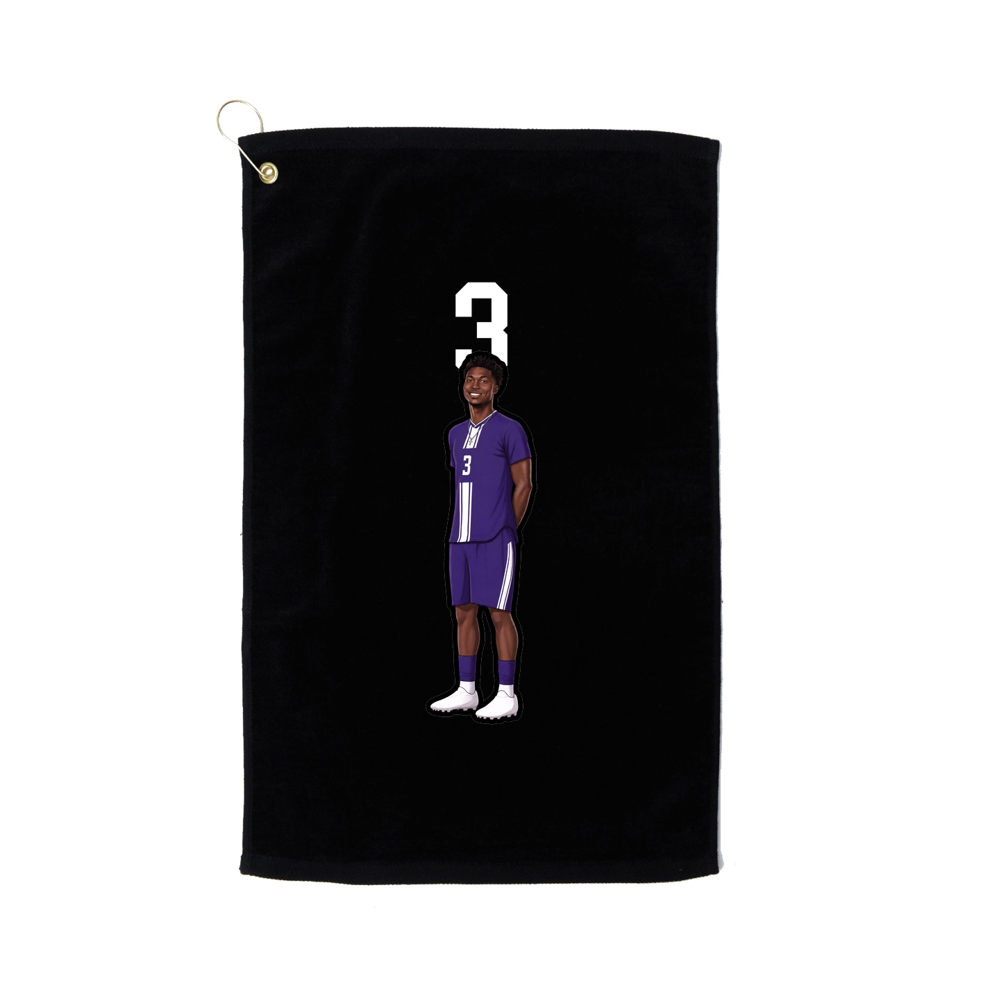 Golf Towel — Number Top in Black