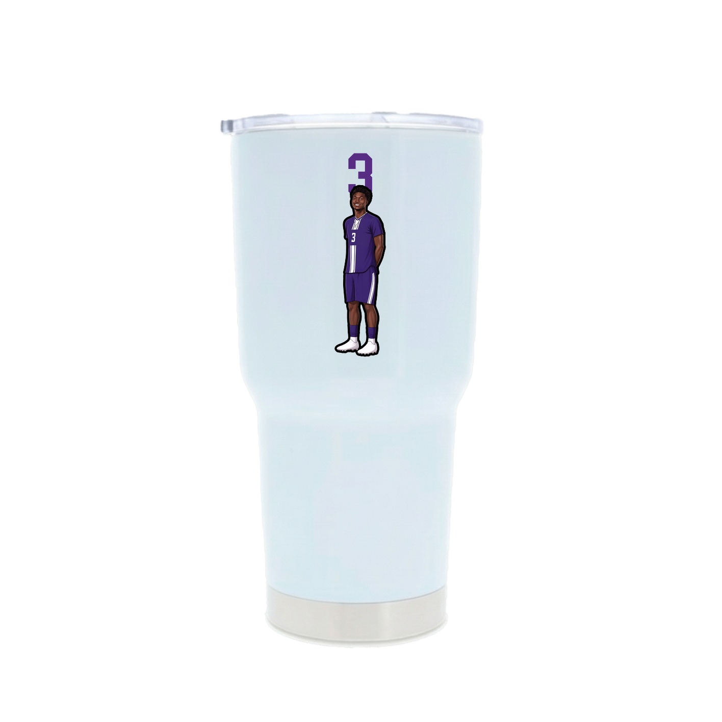30oz Stainless Steel Tumbler — Number Top in White