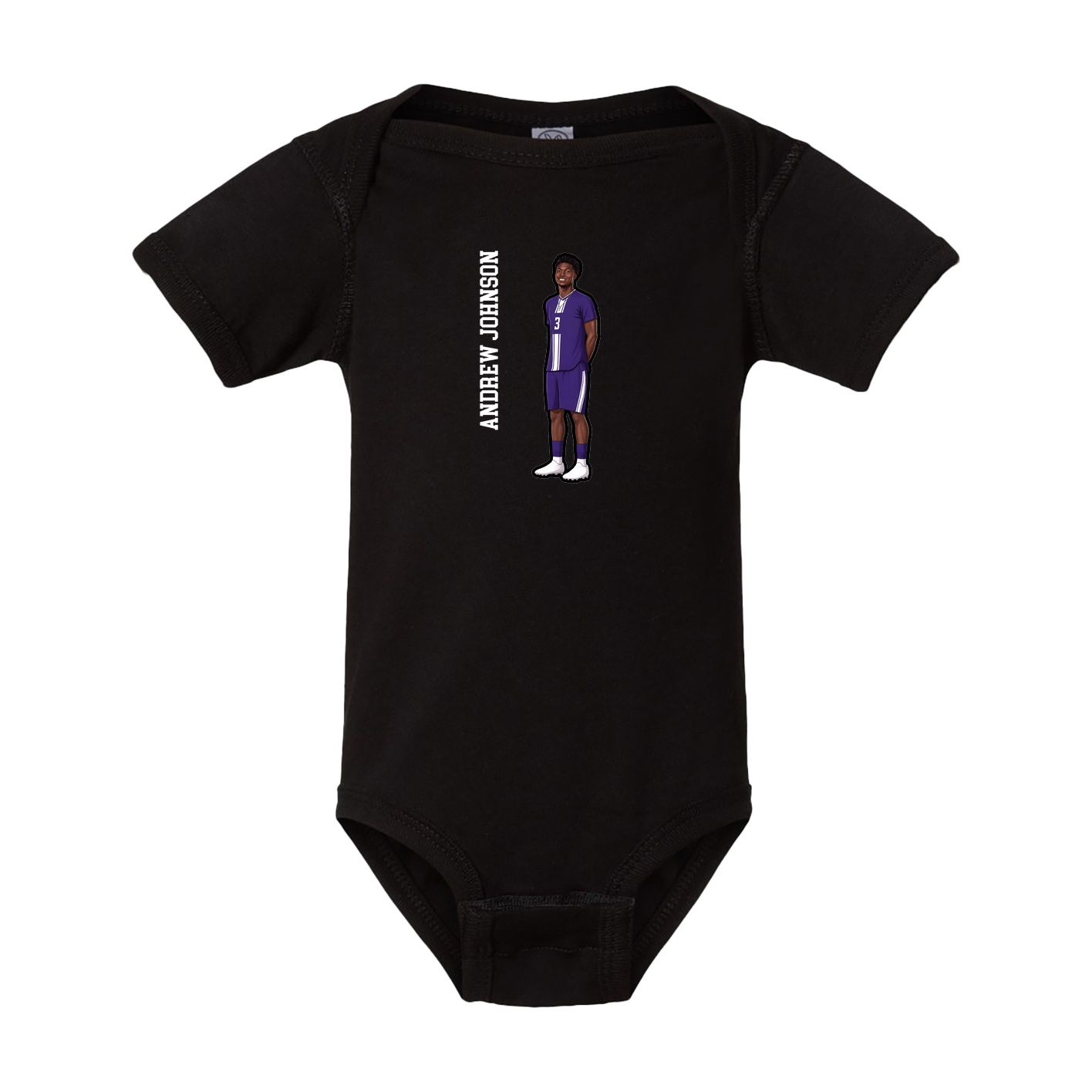 Baby Onesie — Name Vertical in Black