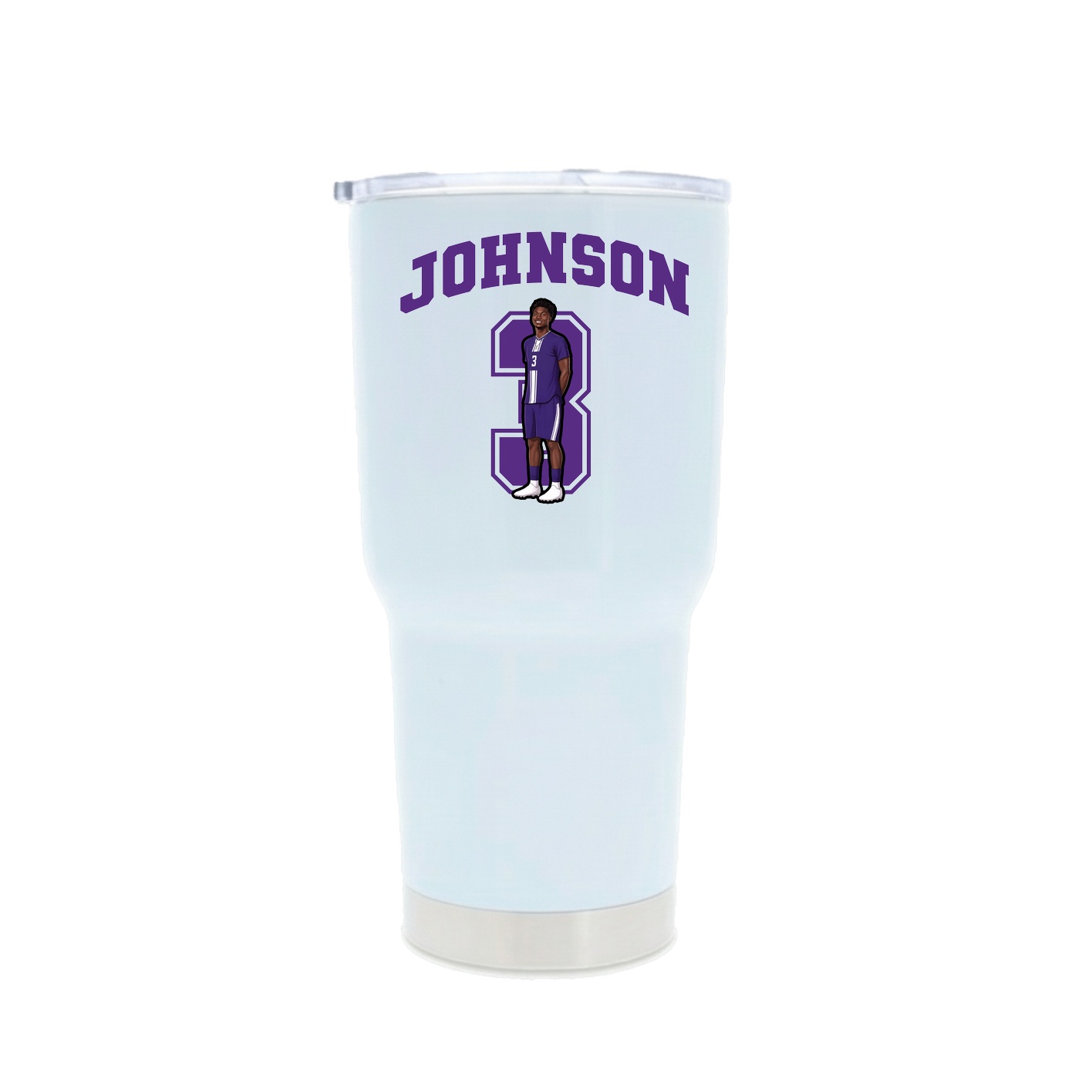 30oz Stainless Steel Tumbler — Number in White