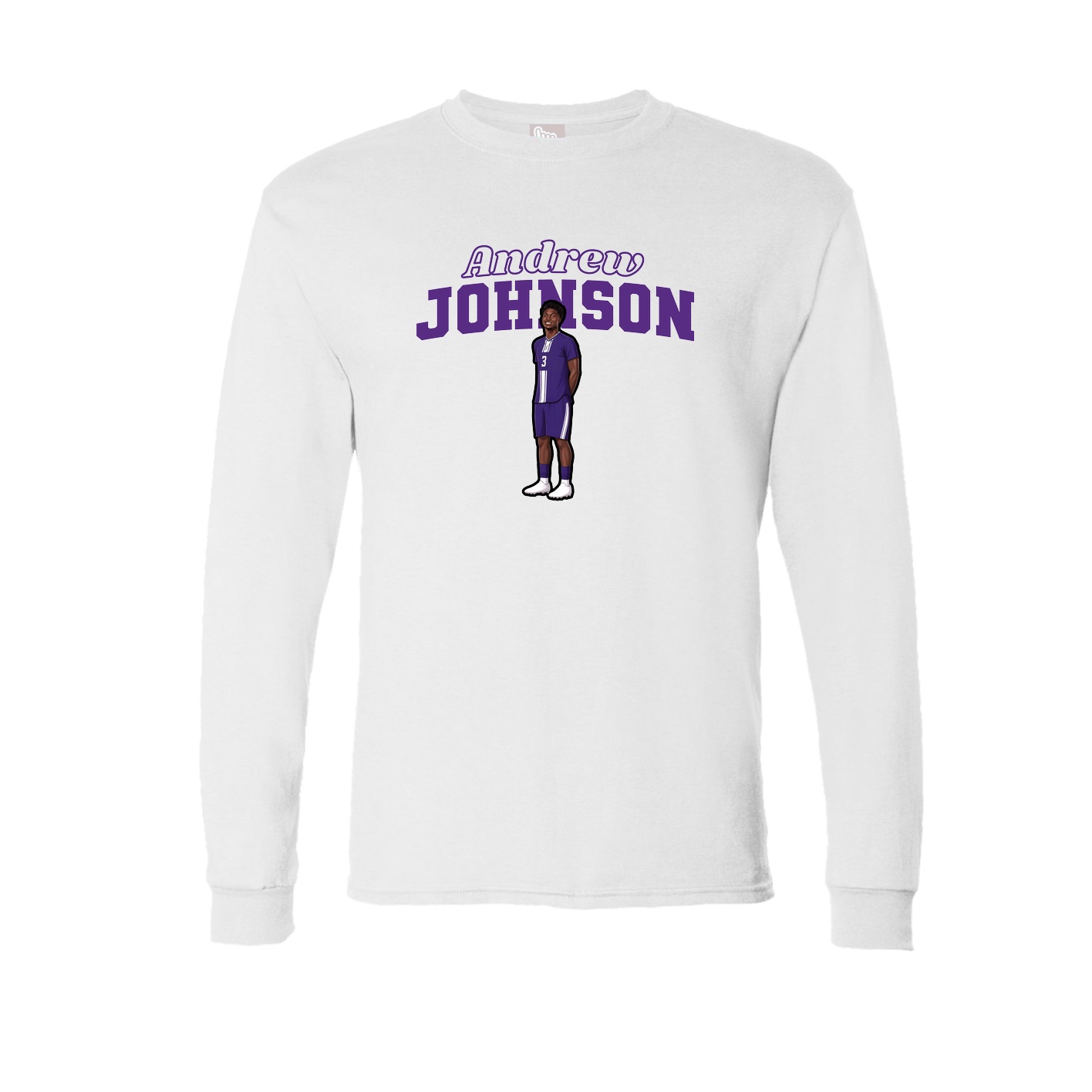 Long Sleeve Tee — Name Arch in White
