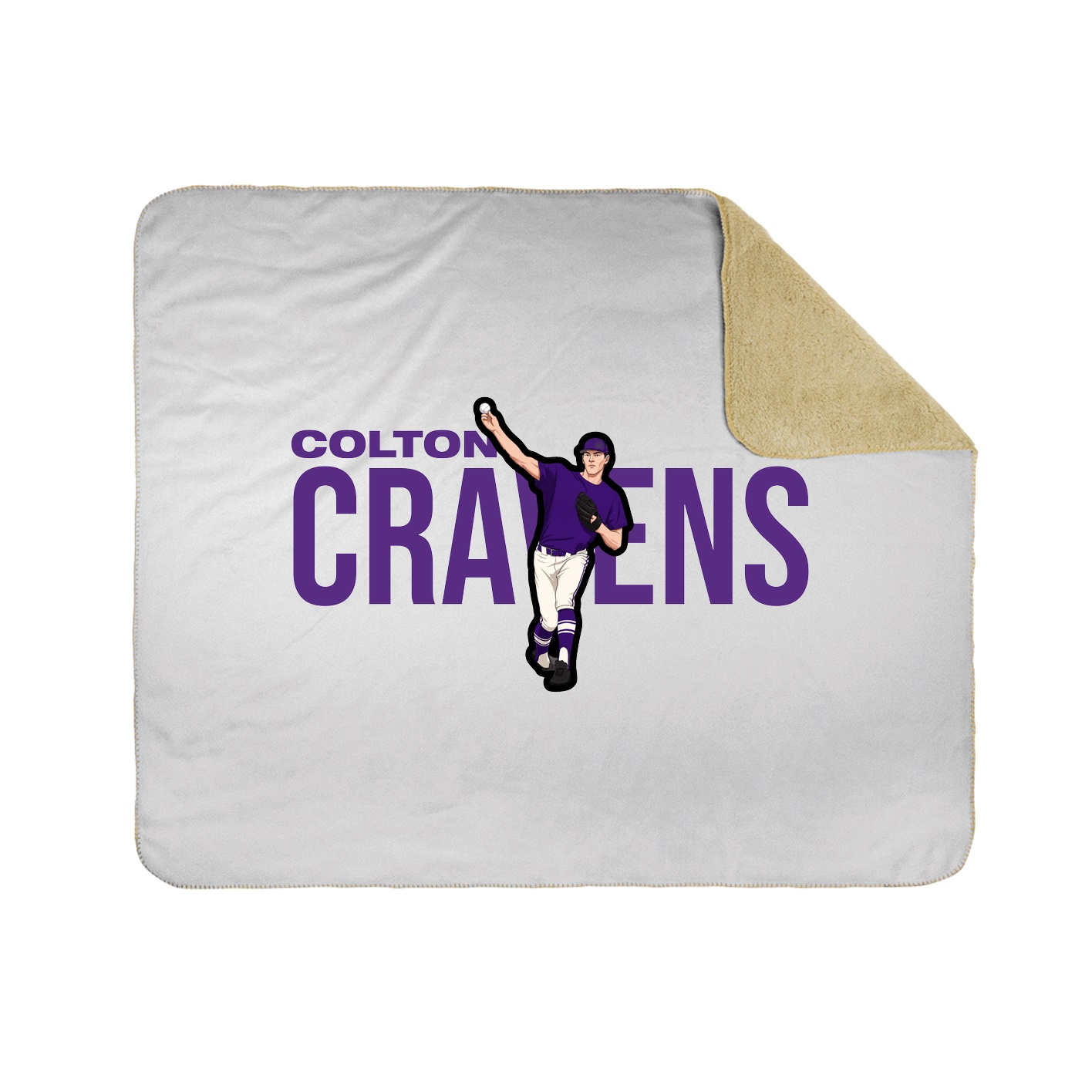 Throw Blanket — Player Name in White