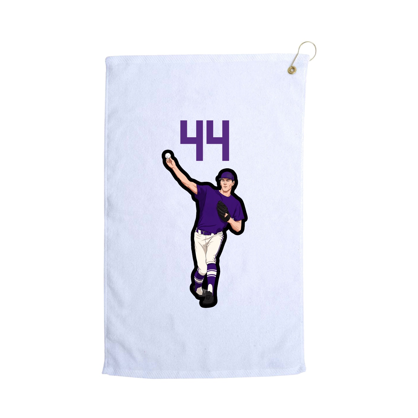 Golf Towel — Number Top in White