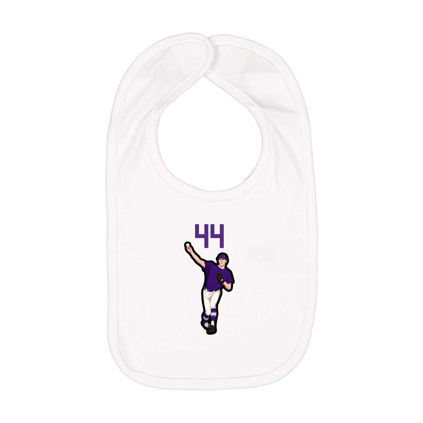 Infant Bib — Number Top in White