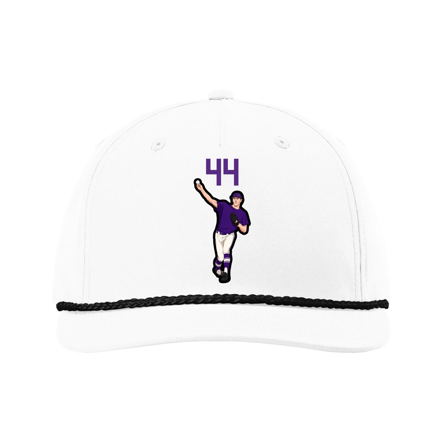 Five-Panel Classic Rope Cap — Number Top in White