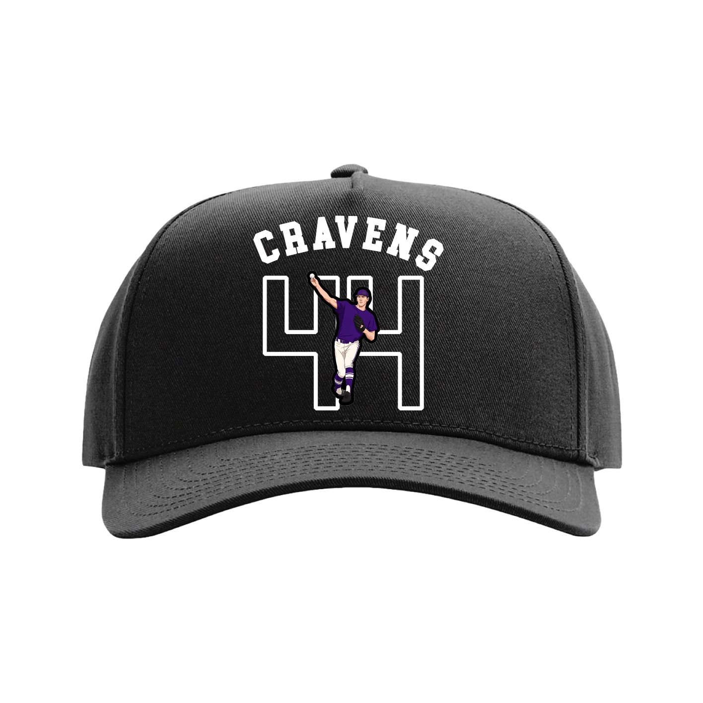 Full Fabric Five-Panel Champ Cap — Shirsey Arch in Black