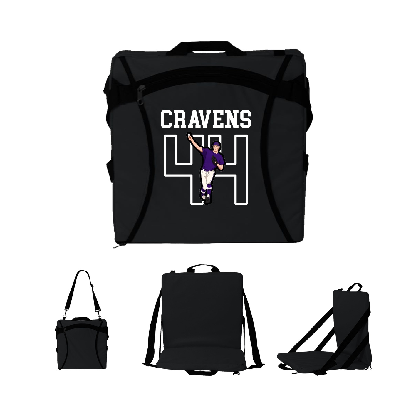 Folding Stadium Seat — Shirsey in Black