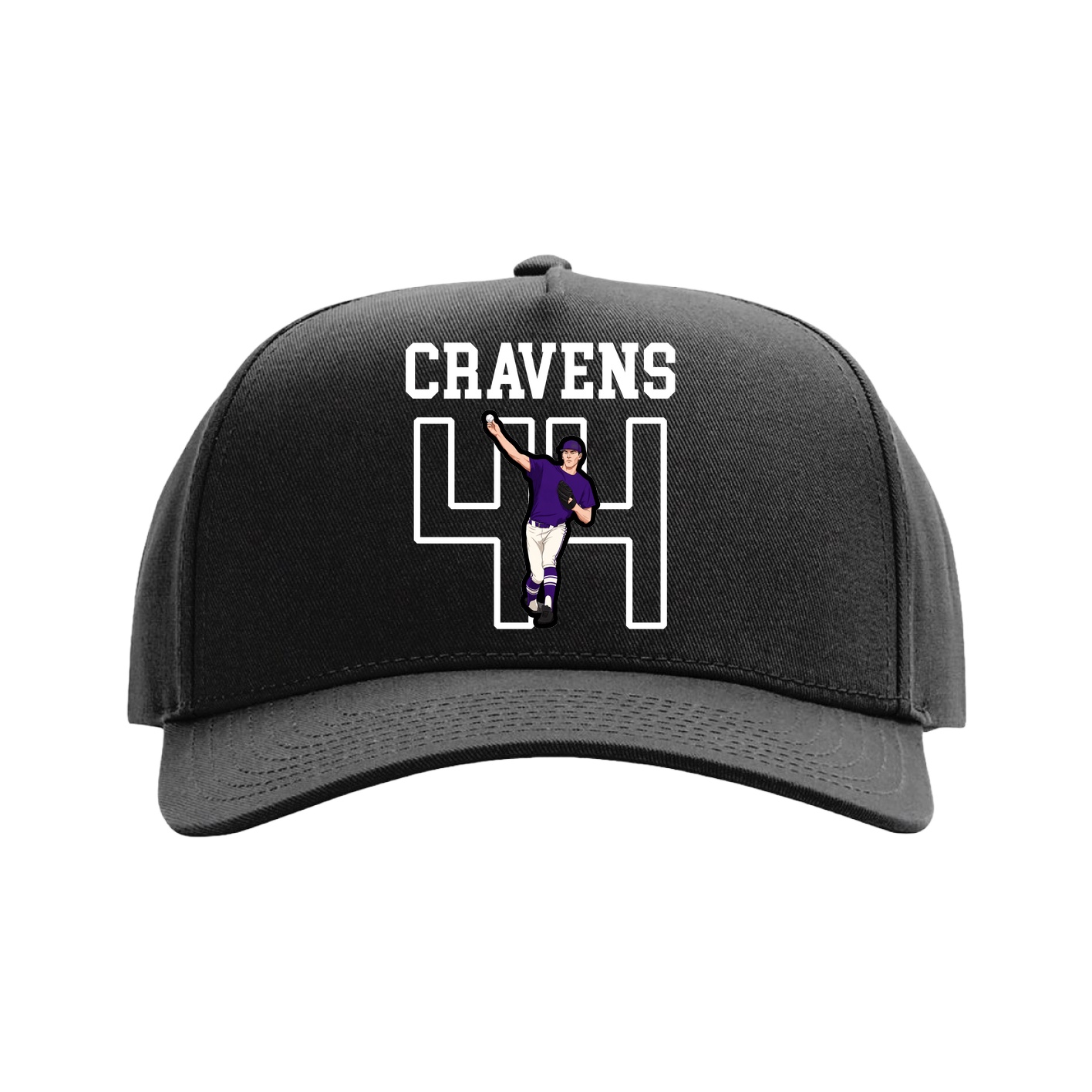 Full Fabric Five-Panel Champ Cap — Shirsey in Black