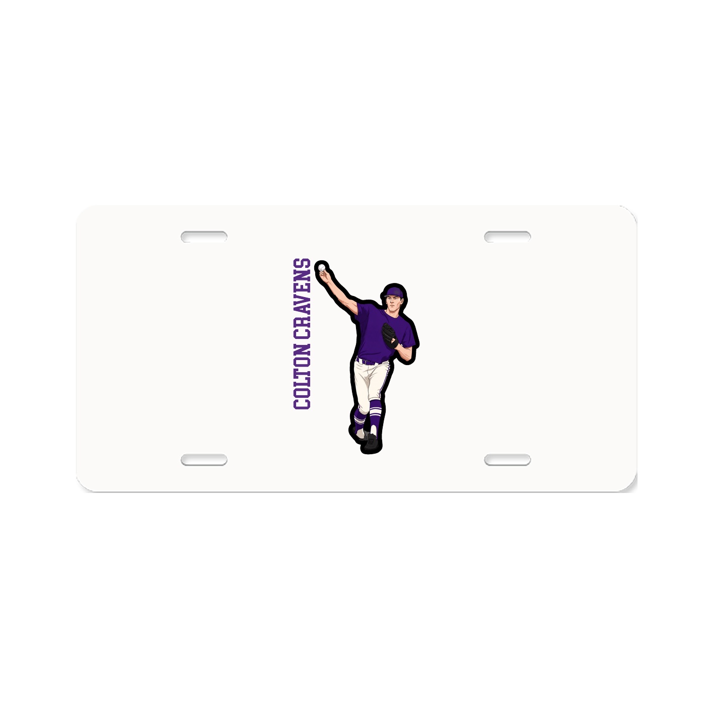 License Plate — Name Vertical in Classic