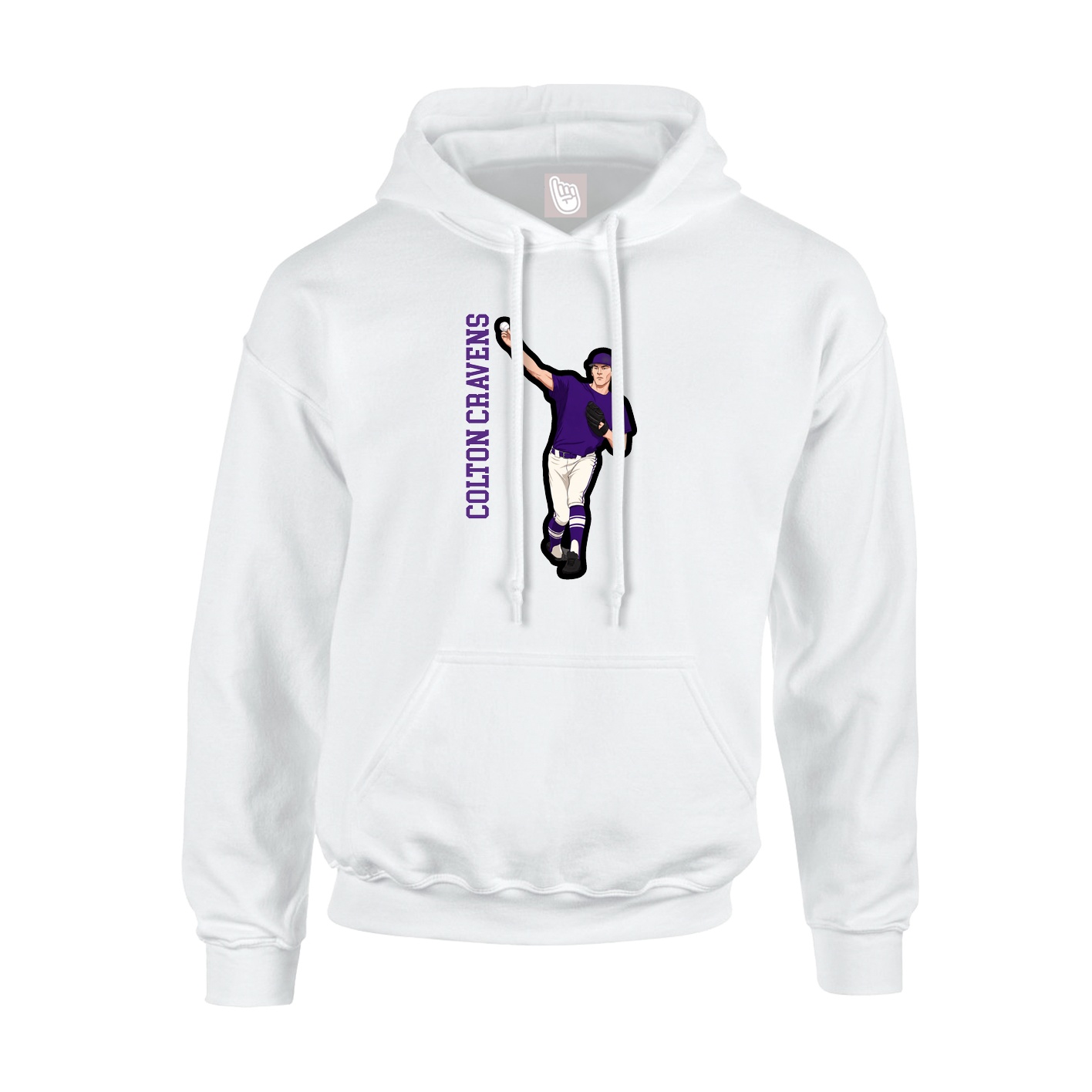 Youth Hoodie — Name Vertical in White