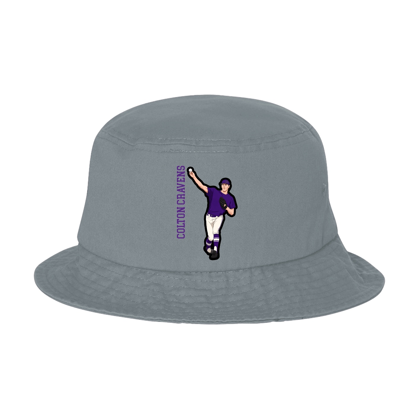 Bucket Cap — Name Vertical in Grey