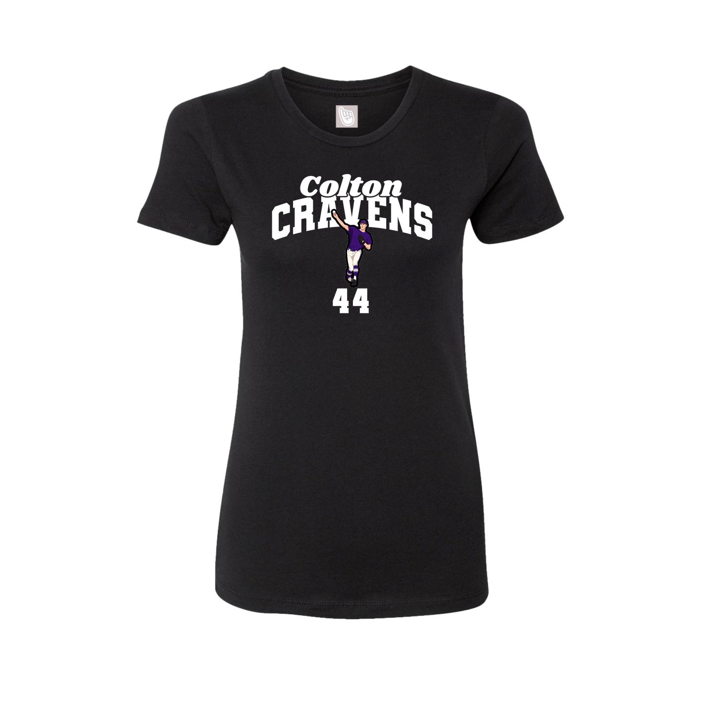 Fitted Women's Tee — Signature Arch in Black