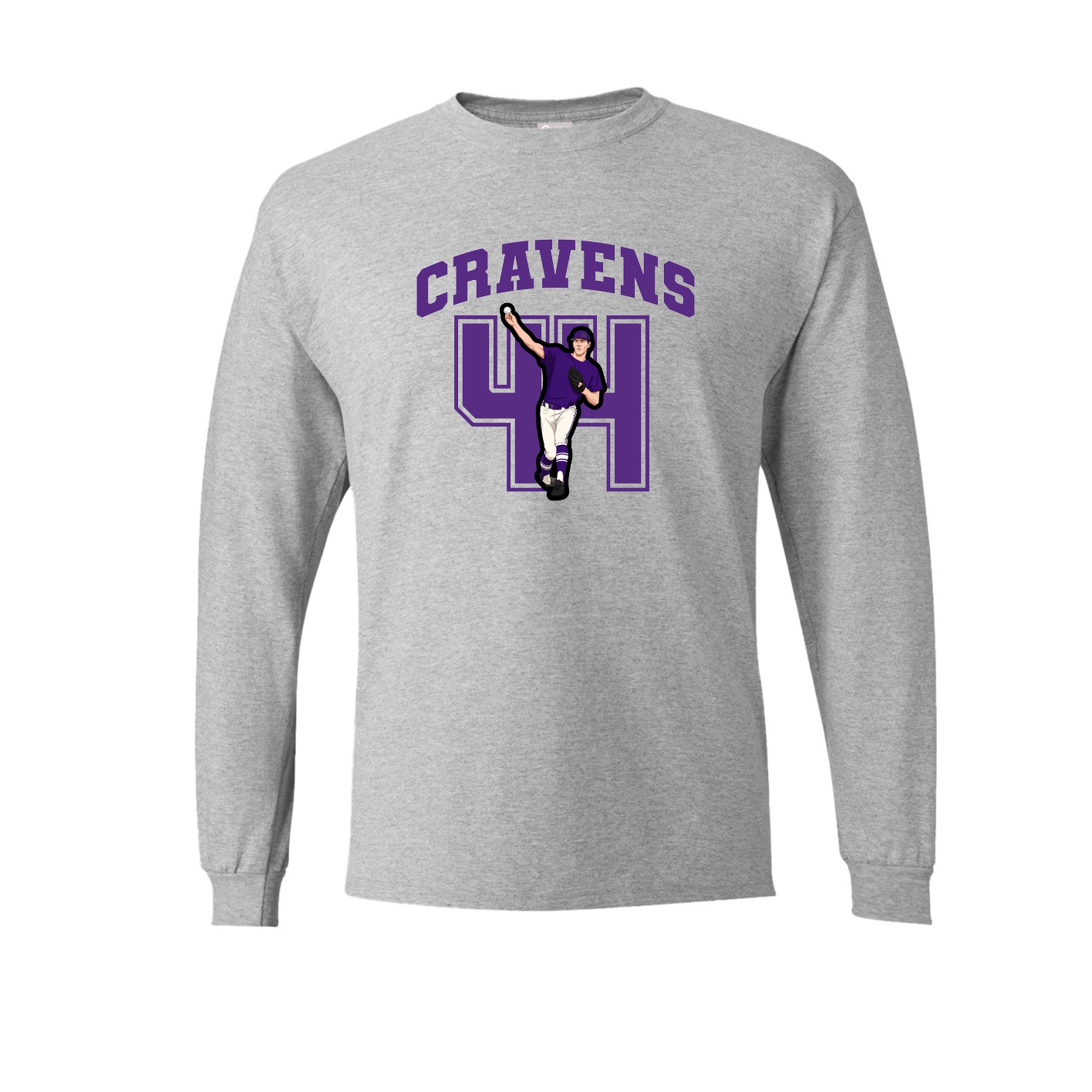 Long Sleeve Tee — Number in Grey