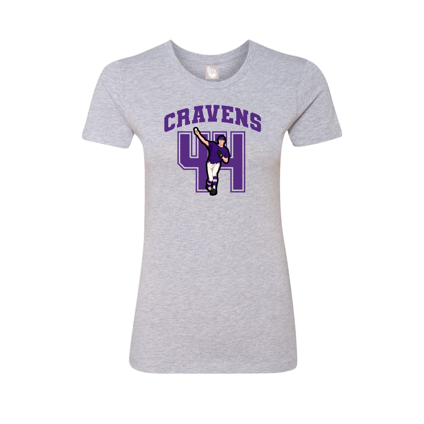 Fitted Women's Tee — Number in Grey