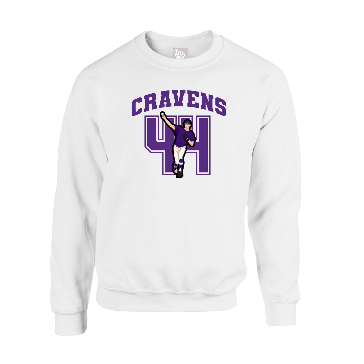 Fleece Crew — Number in White
