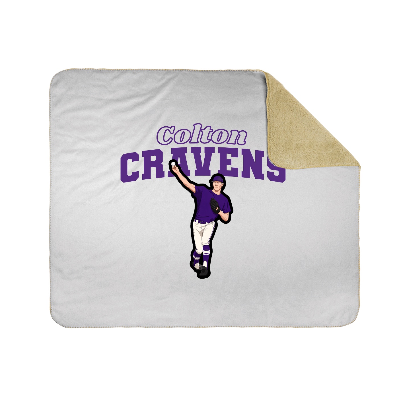 Throw Blanket — Name Arch in White