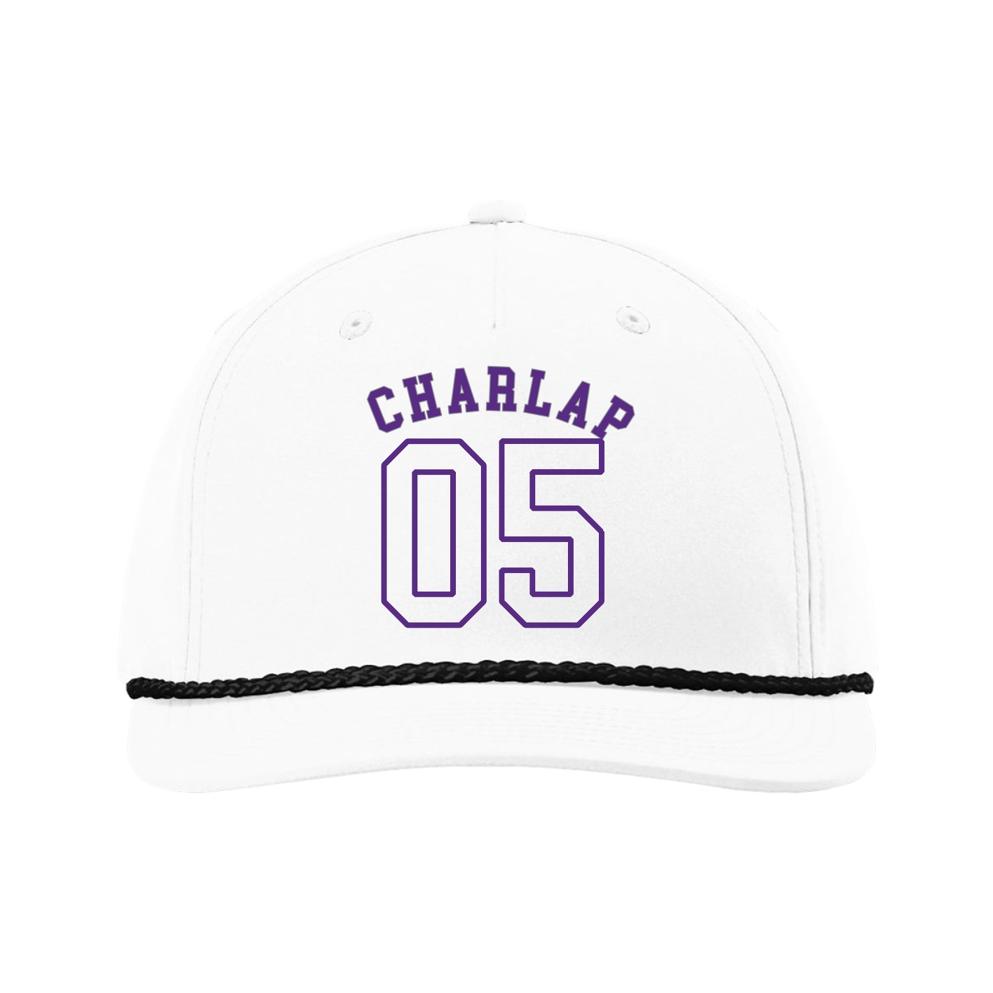Five-Panel Classic Rope Cap — Shirsey Arch in White