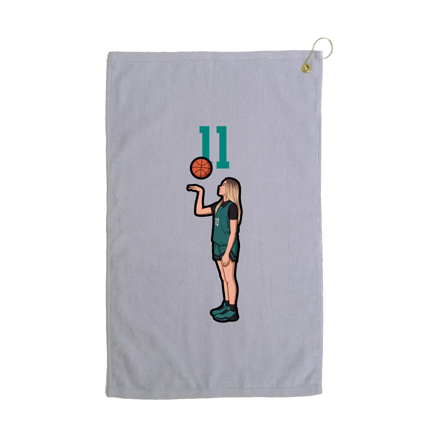 Golf Towel — Number Top in Grey