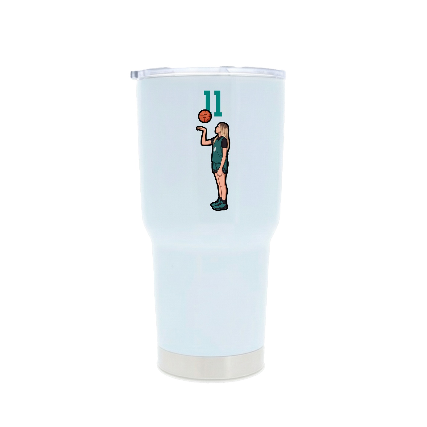 30oz Stainless Steel Tumbler — Number Top in White