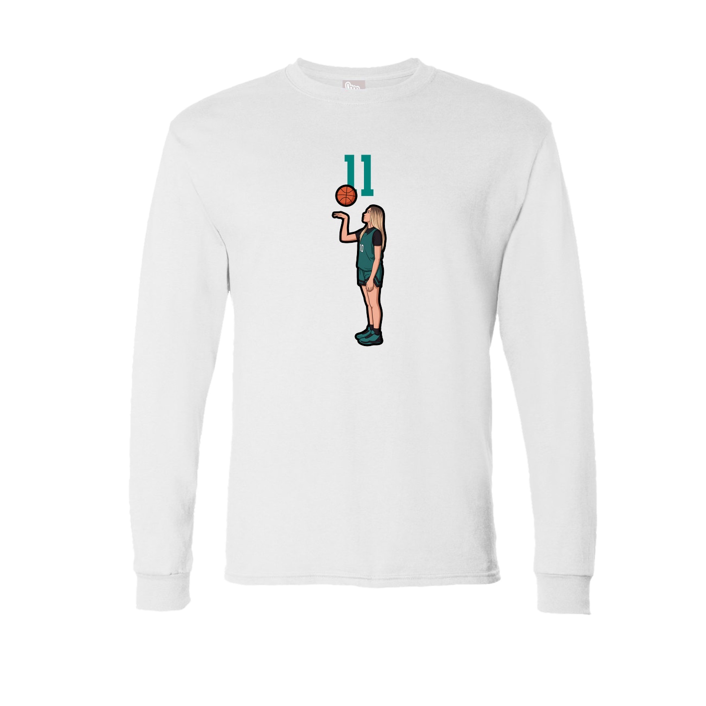 Long Sleeve Tee — Number Top in White