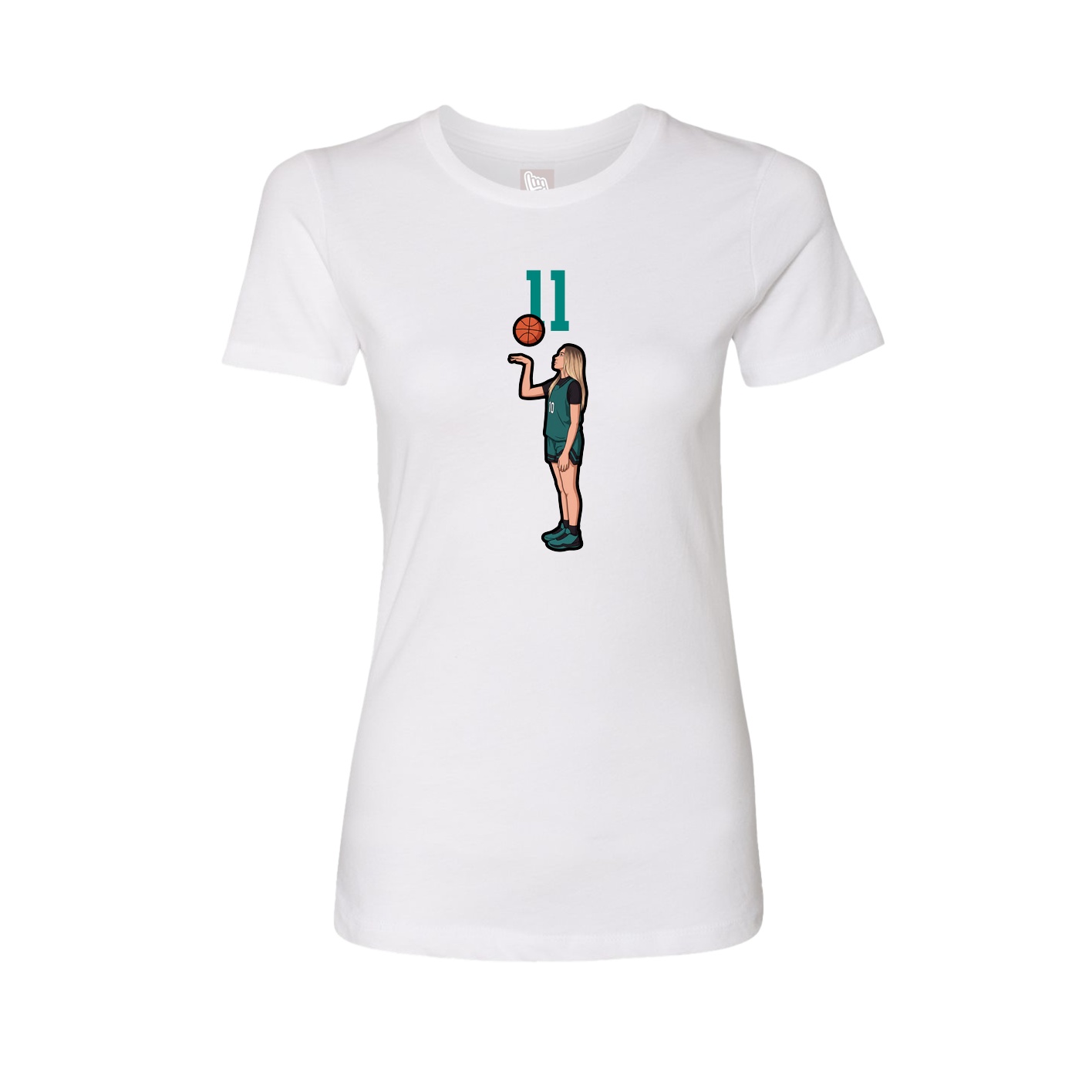Fitted Women's Tee — Number Top in White