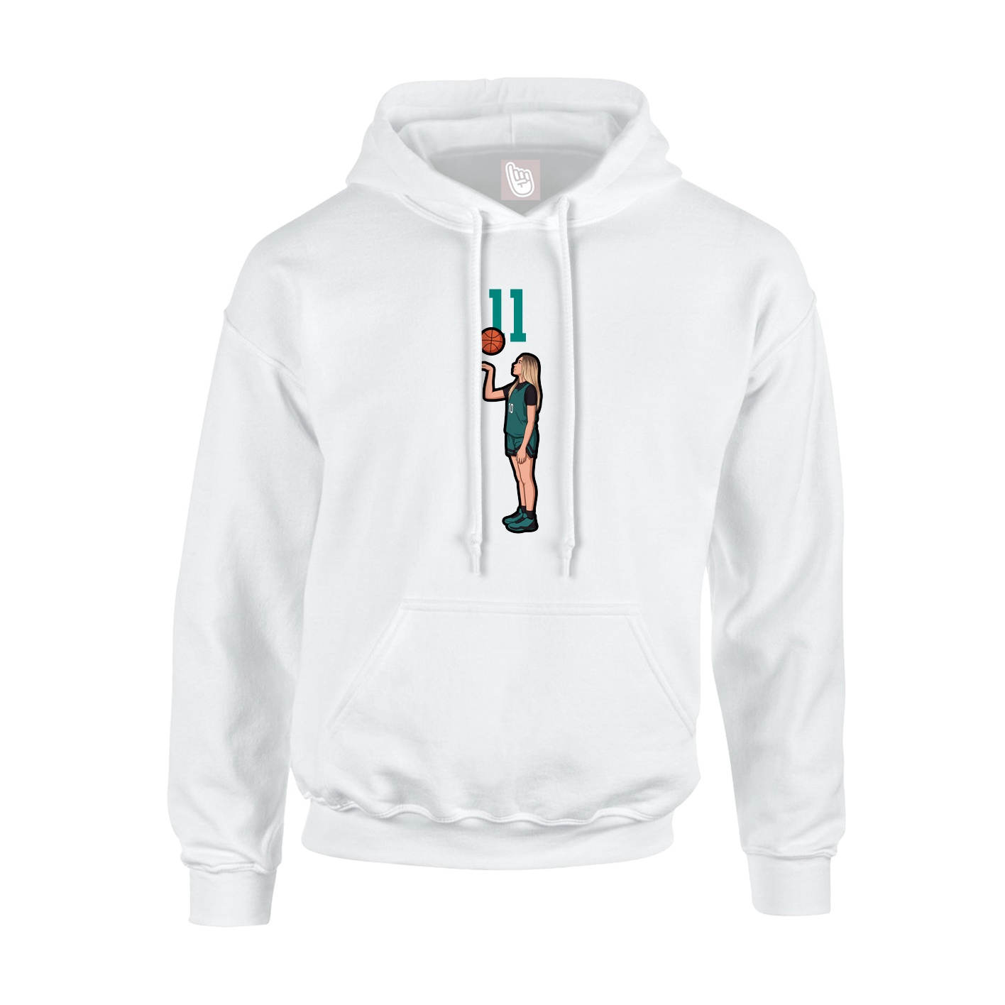 Hoodie — Number Top in White