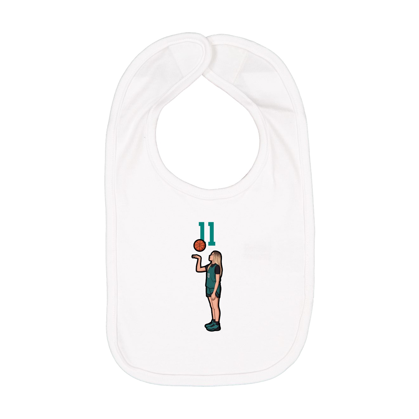 Infant Bib — Number Top in White