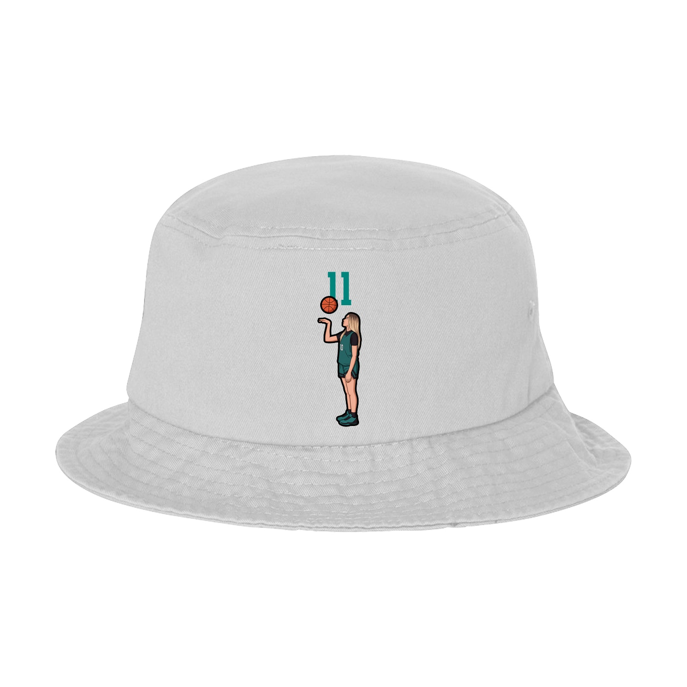 Bucket Cap — Number Top in White