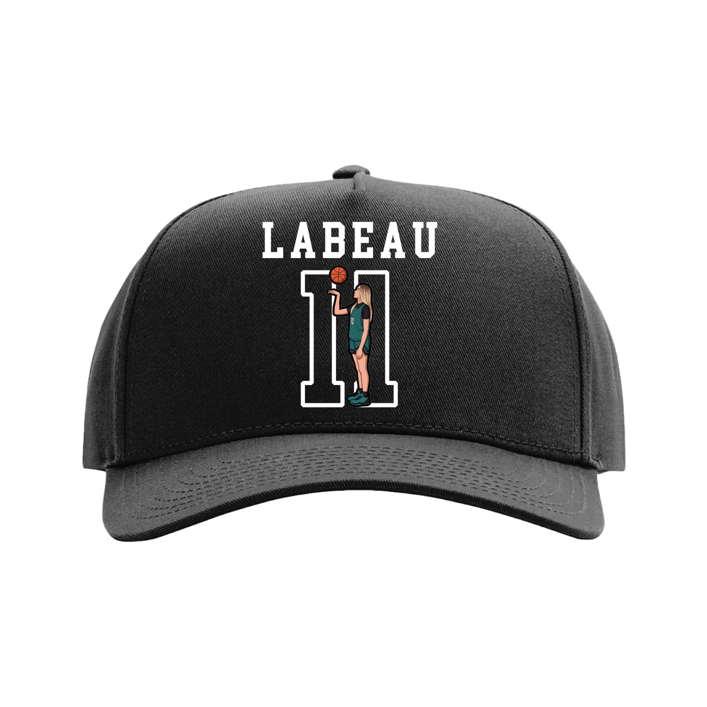 Full Fabric Five-Panel Champ Cap — Shirsey in Black