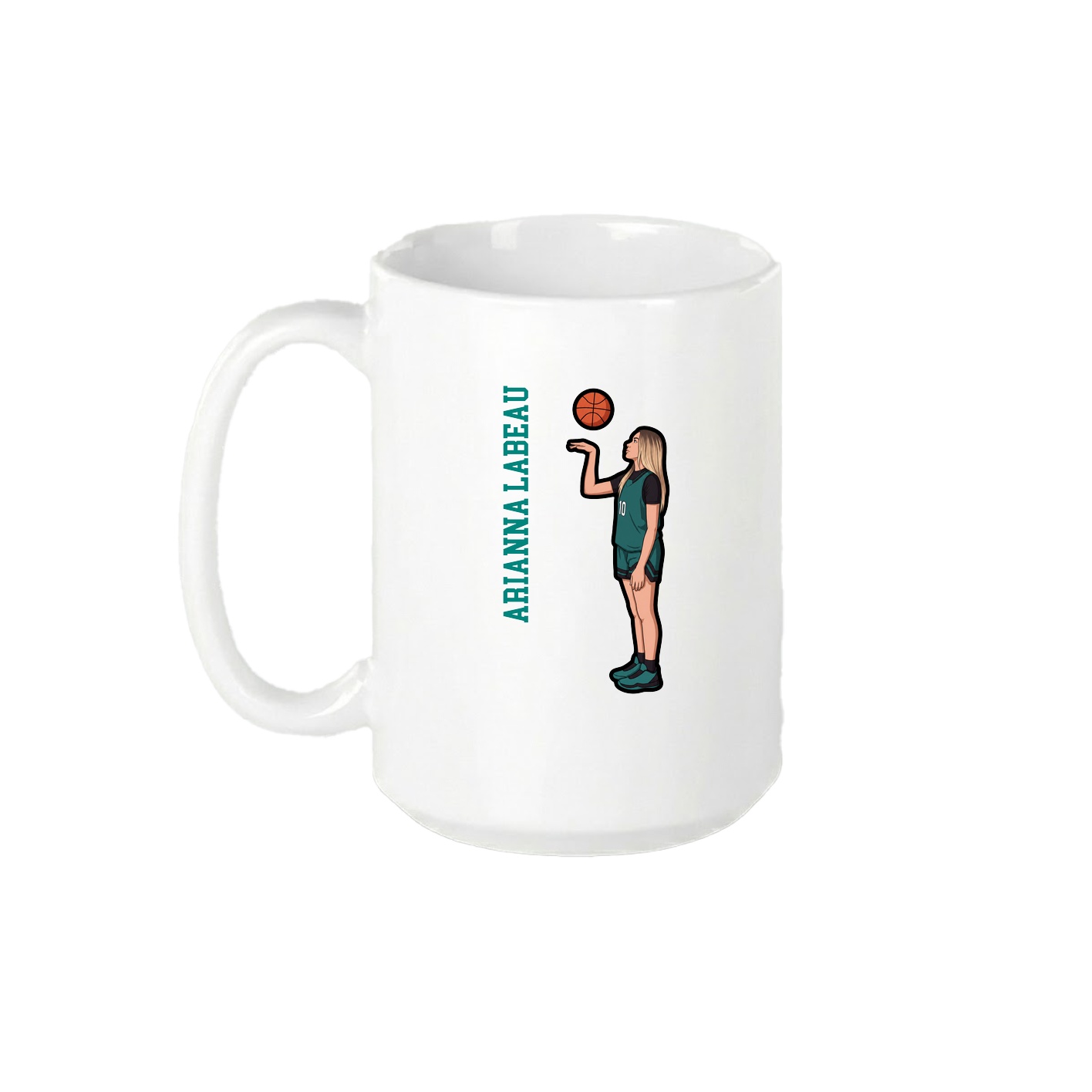15oz Coffee Mug — Name Vertical in White