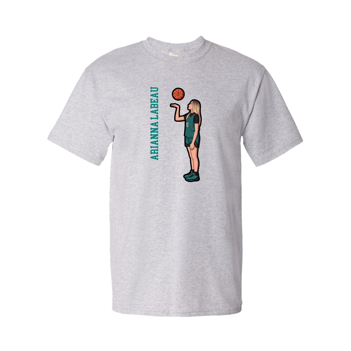 Youth Tee — Name Vertical in Grey