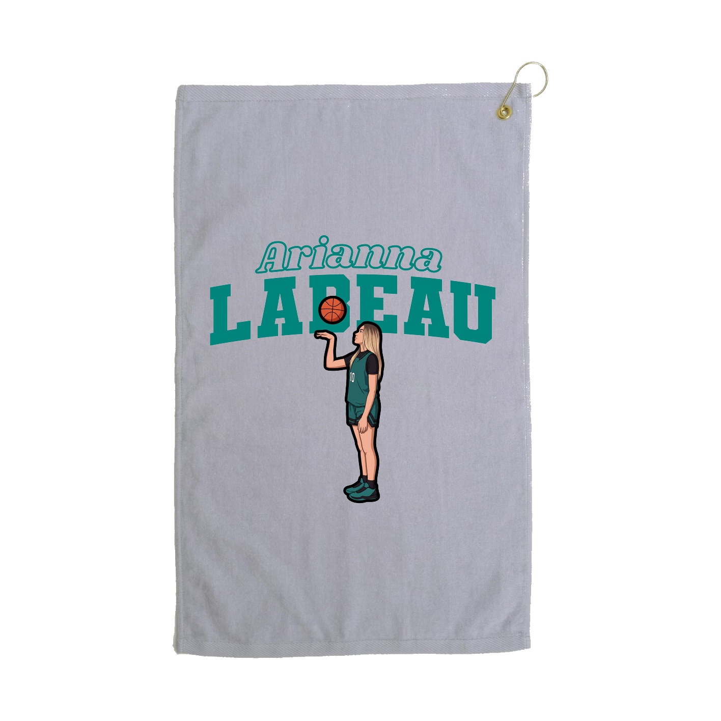 Golf Towel — Name Arch in Grey
