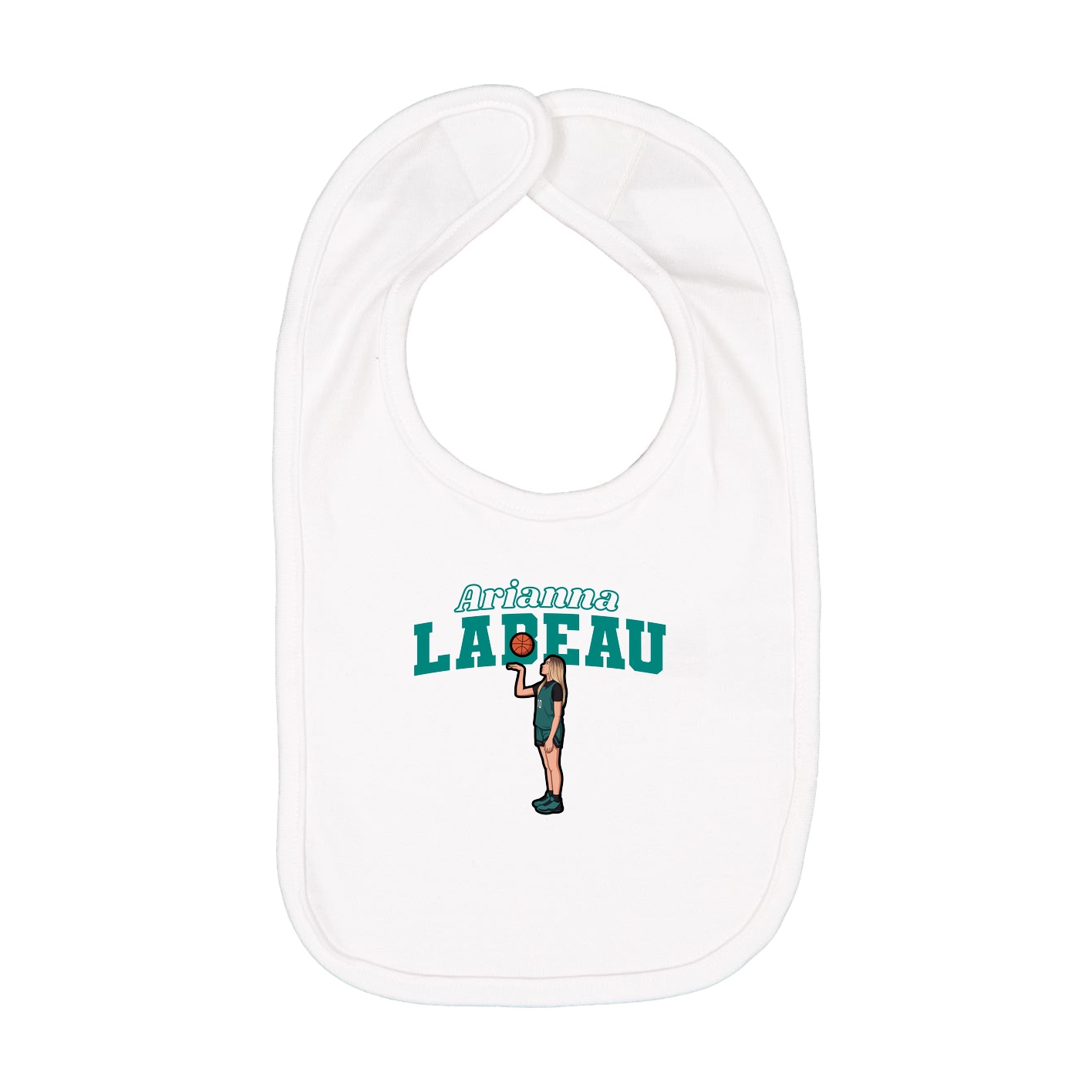 Infant Bib — Name Arch in White