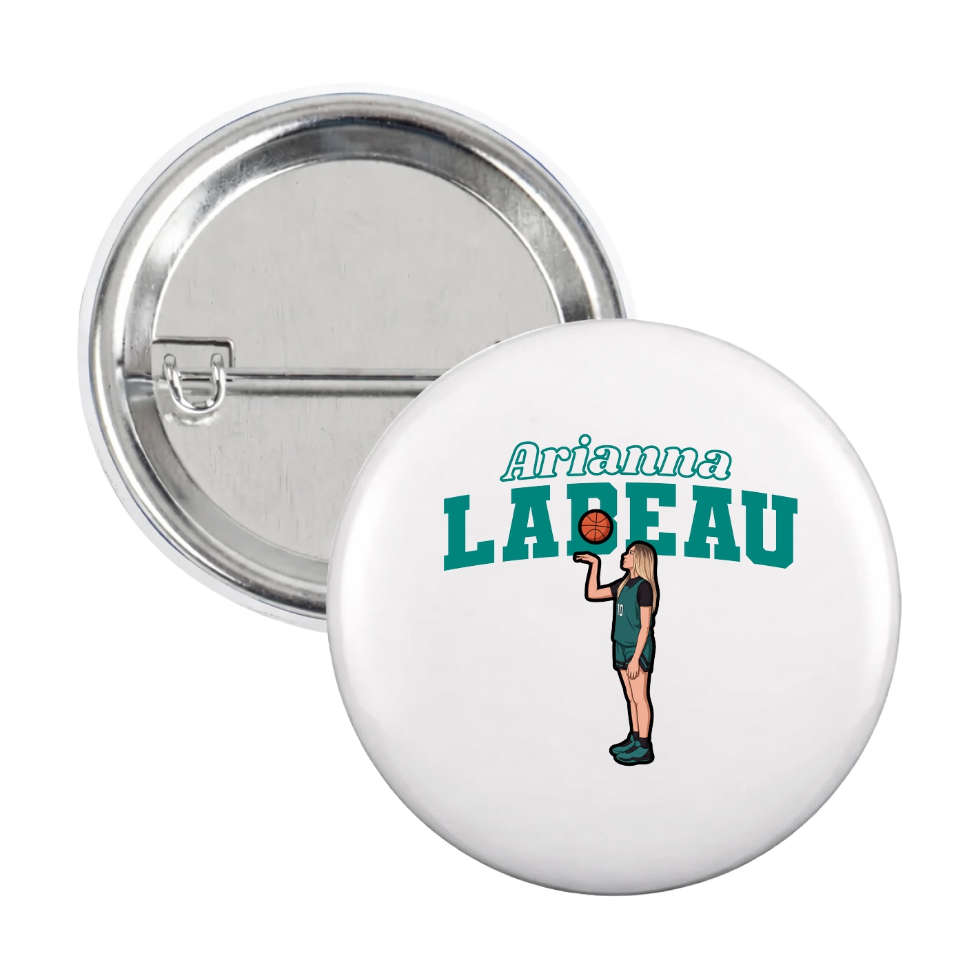 Game Day Button — Name Arch in White