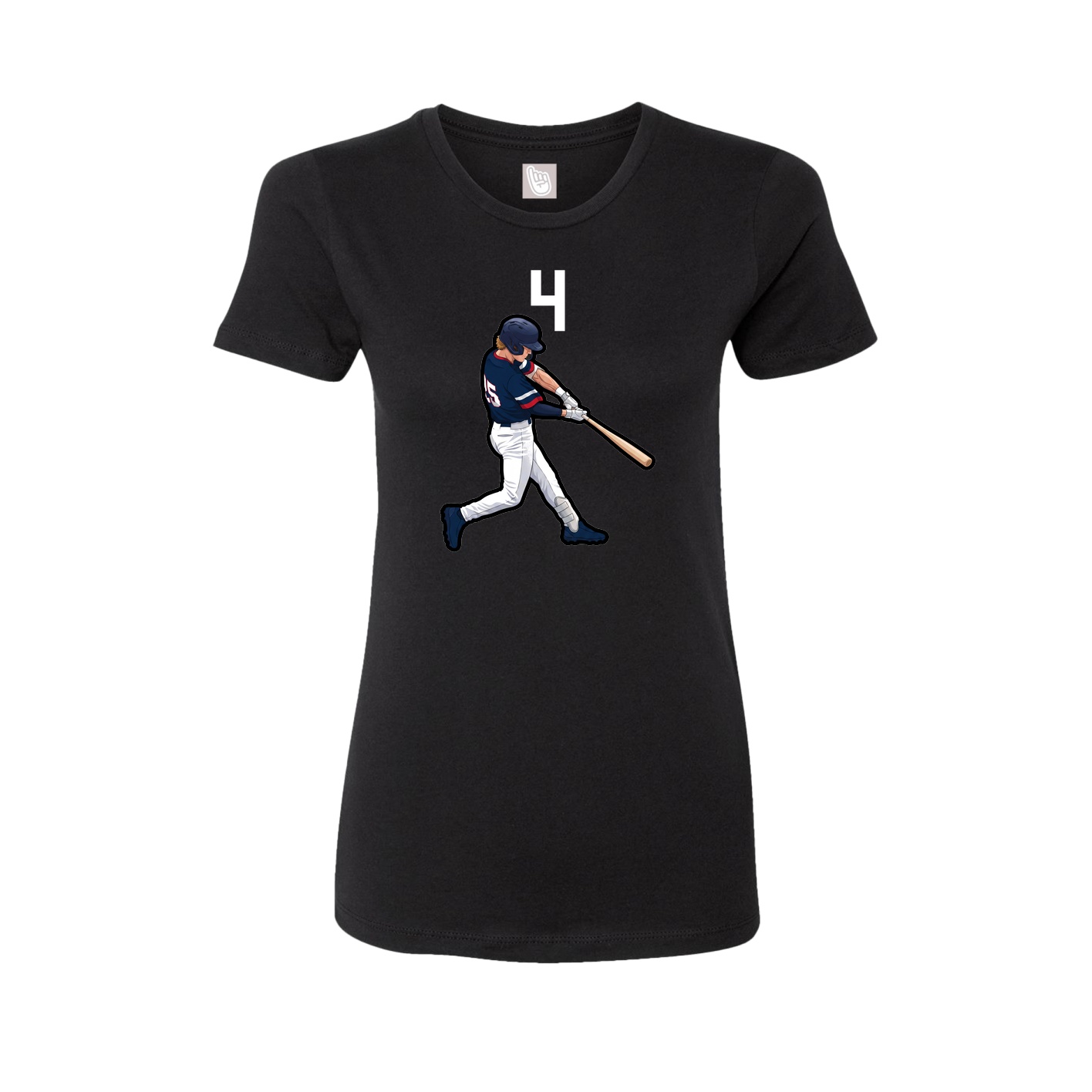 Fitted Women's Tee — Number Top in Black