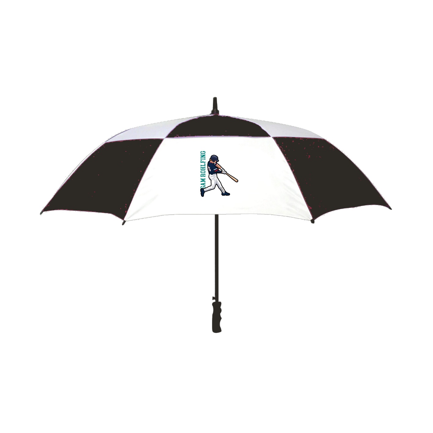 Golf Umbrella — Name Vertical in Black